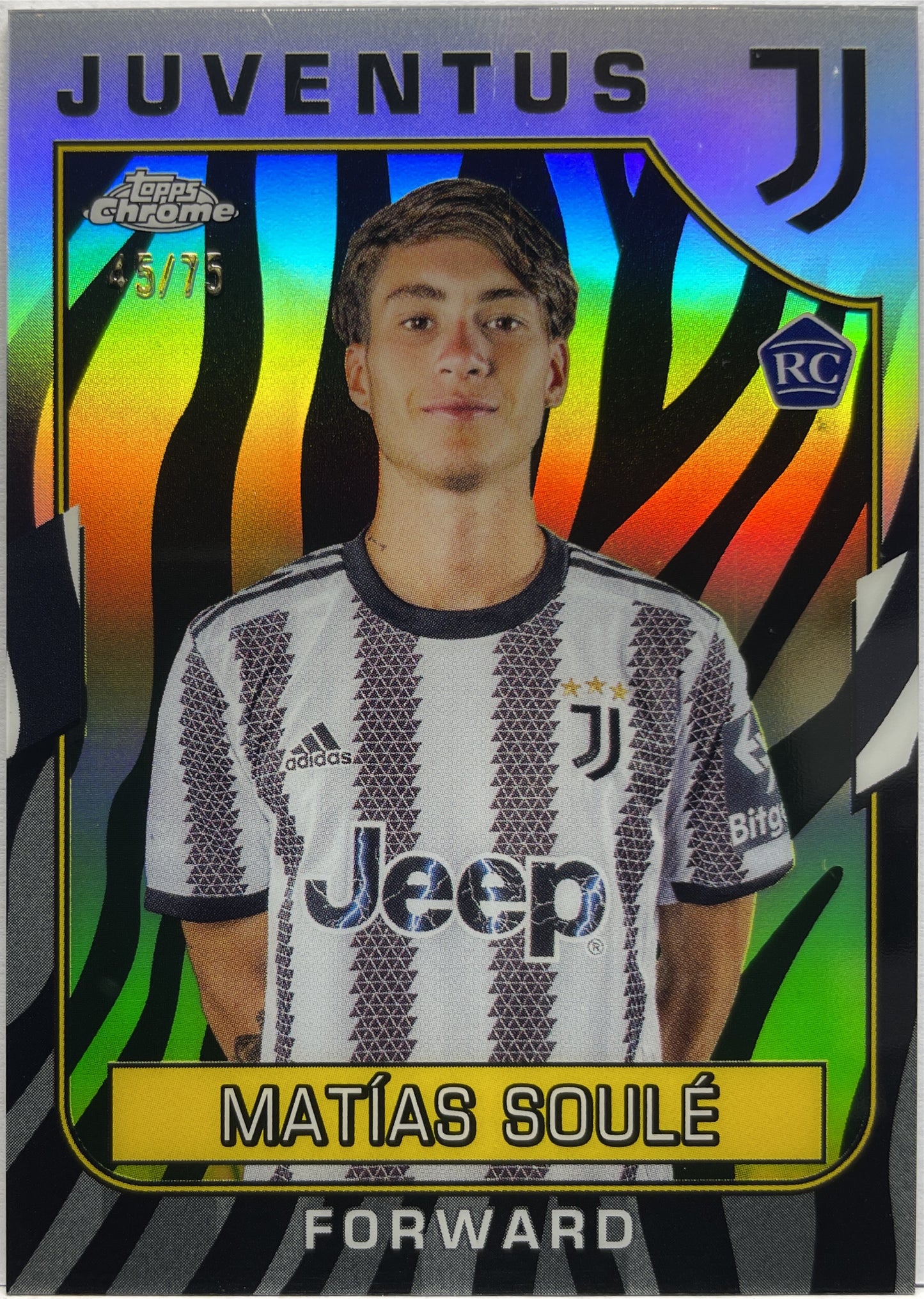 Matias Soule 45/75 Rookie Zebra Topps Chrome Juventus 2022/23