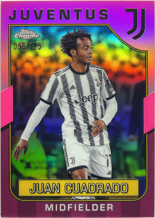 Juan Cuadrado 56/125 Pink Topps Chrome Juventus 2022/23