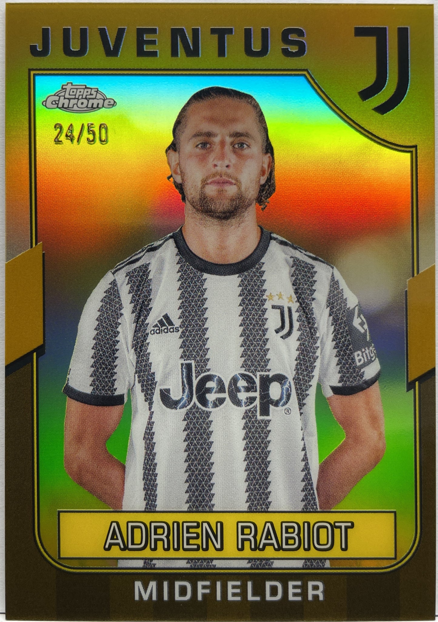 Adrien Rabiot 24/50 Gold Topps Chrome Juventus 2022/23