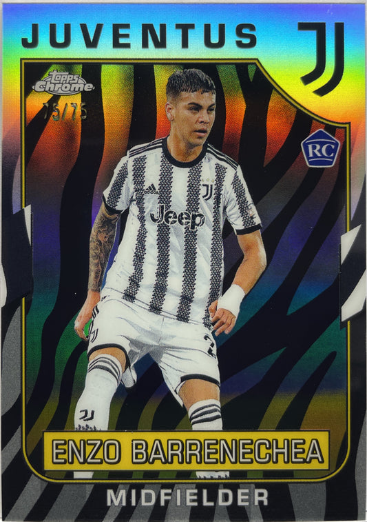 Enzo Barrenechea 75/75 Rookie Zebra Topps Chrome Juventus 2022/23