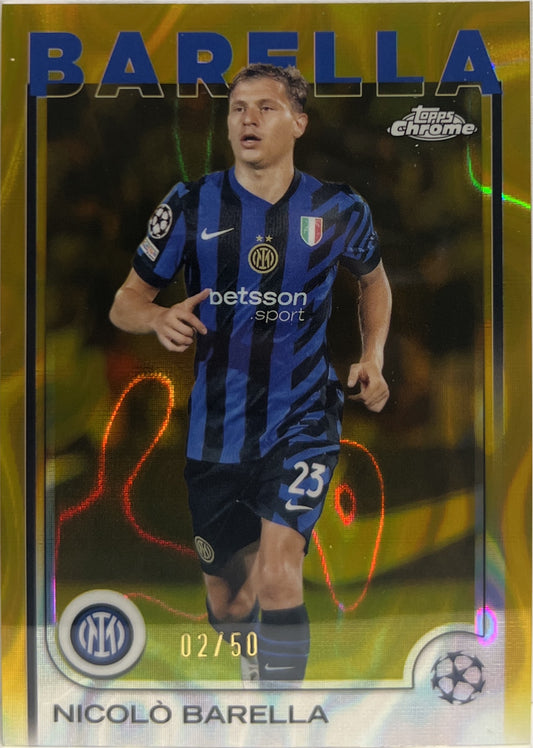 Nicolo Barella 2/50 Gold Lava Topps Chrome UCC 2024/25