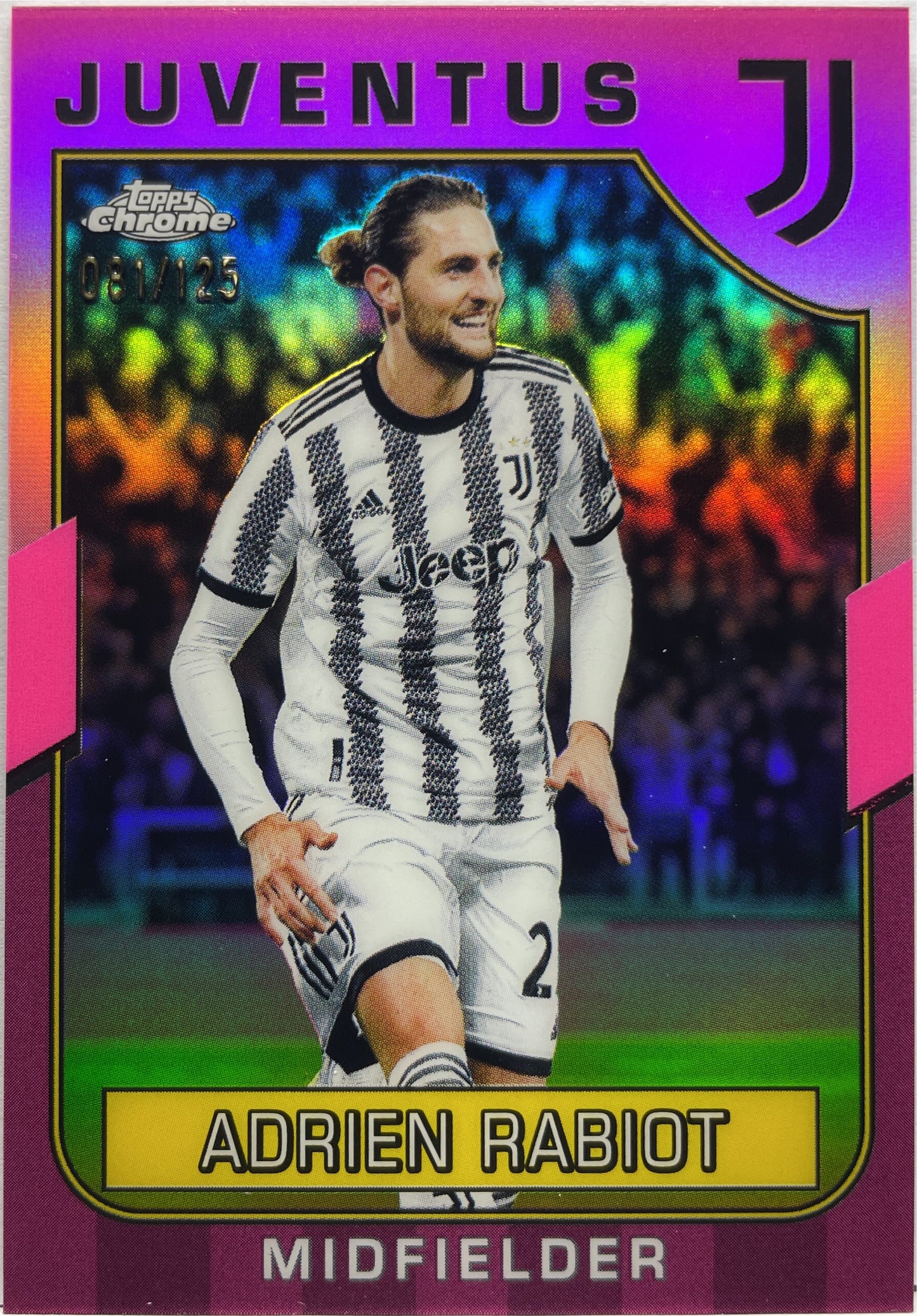 Adrien Rabiot 81/125 Pink Topps Chrome Juventus 2022/23