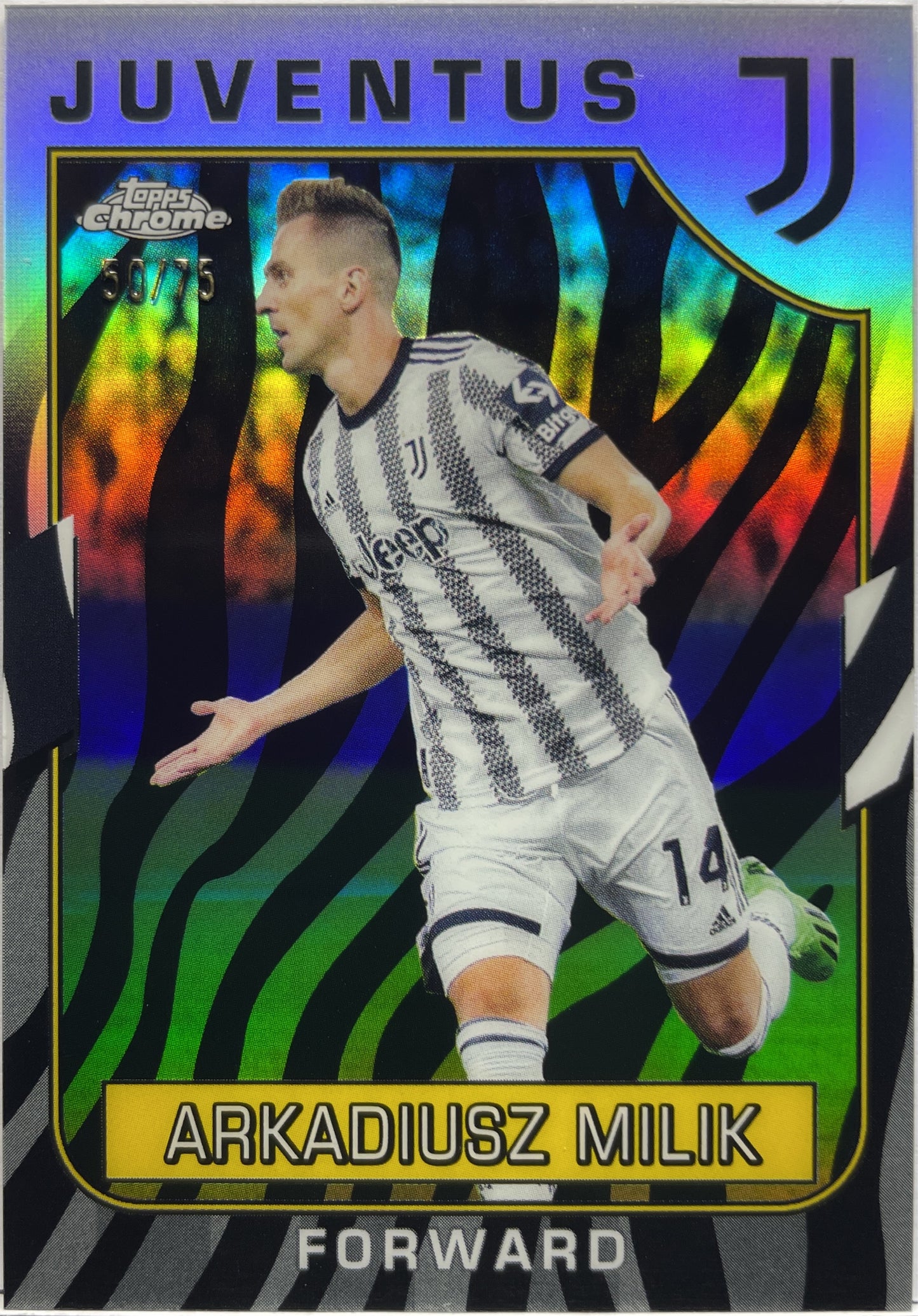 Arkadiusz Milik 50/75 Zebra Topps Chrome Juventus 2022/23