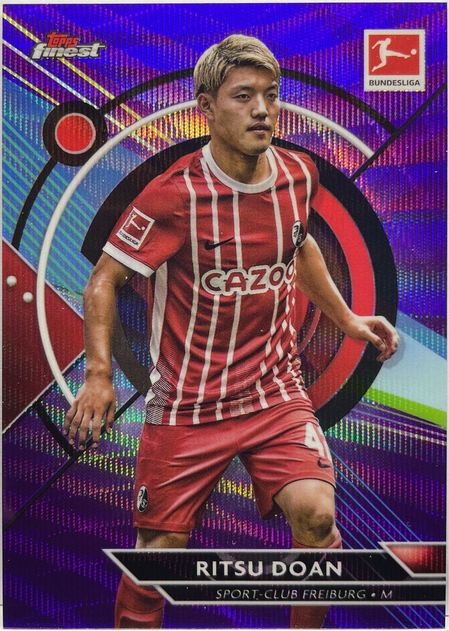 Ritsu Doan 224/250 Purple Wave Topps Finest Bundesliga 2022/23