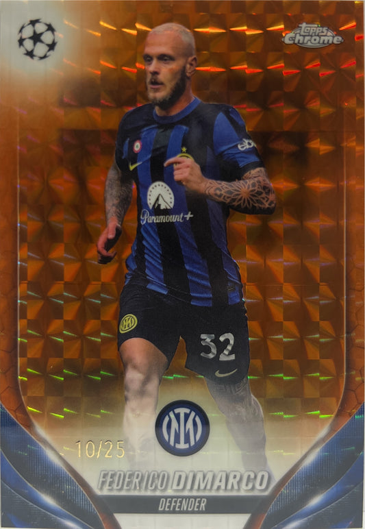 Federico Dimarco 10/25 Geometric Orange Topps Chrome UCC 2023/24