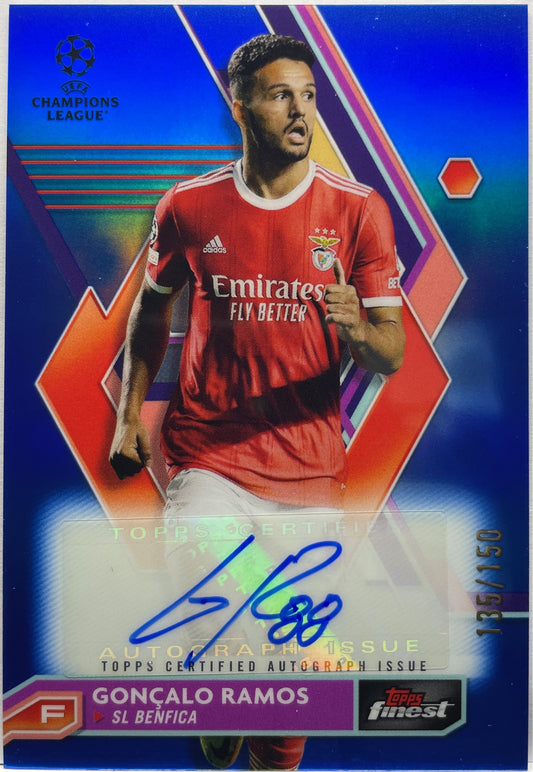 Goncalo Ramos 135/150 Autograph Blue Topps Finest UCC 2022/23