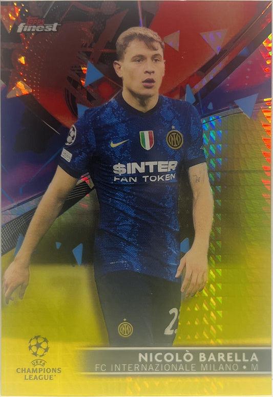 Nicolo Barella 113/250 Yellow Topps Finest UCL 2021/22