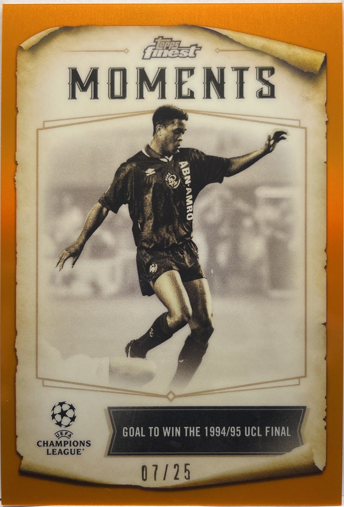 Patrick Kluivert 7/25 Finest Moments Orange Topps Finest UCC 2022/23