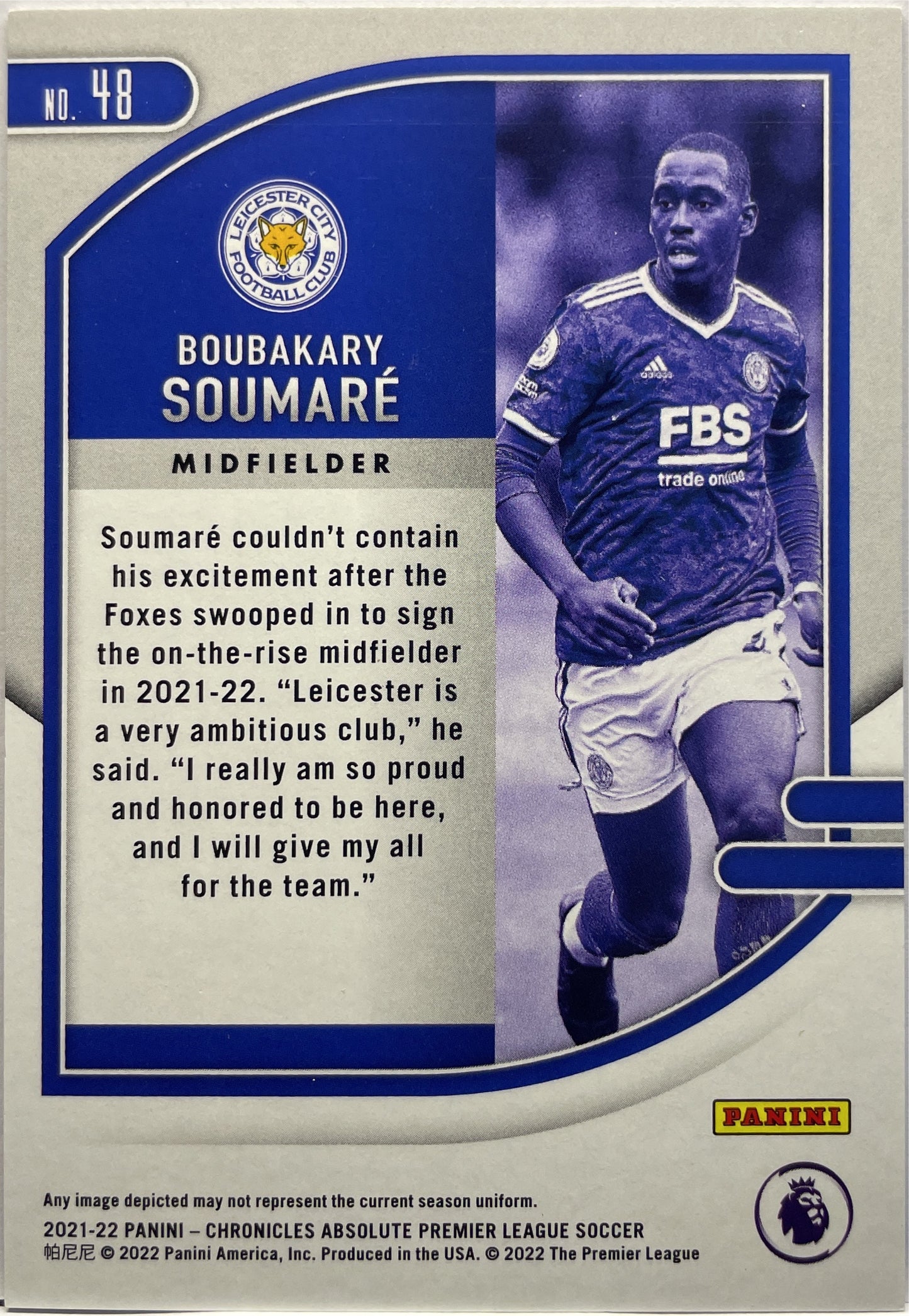 Boubakary Soumare 7/10 Rookie Absolute Chronicles 2021/22