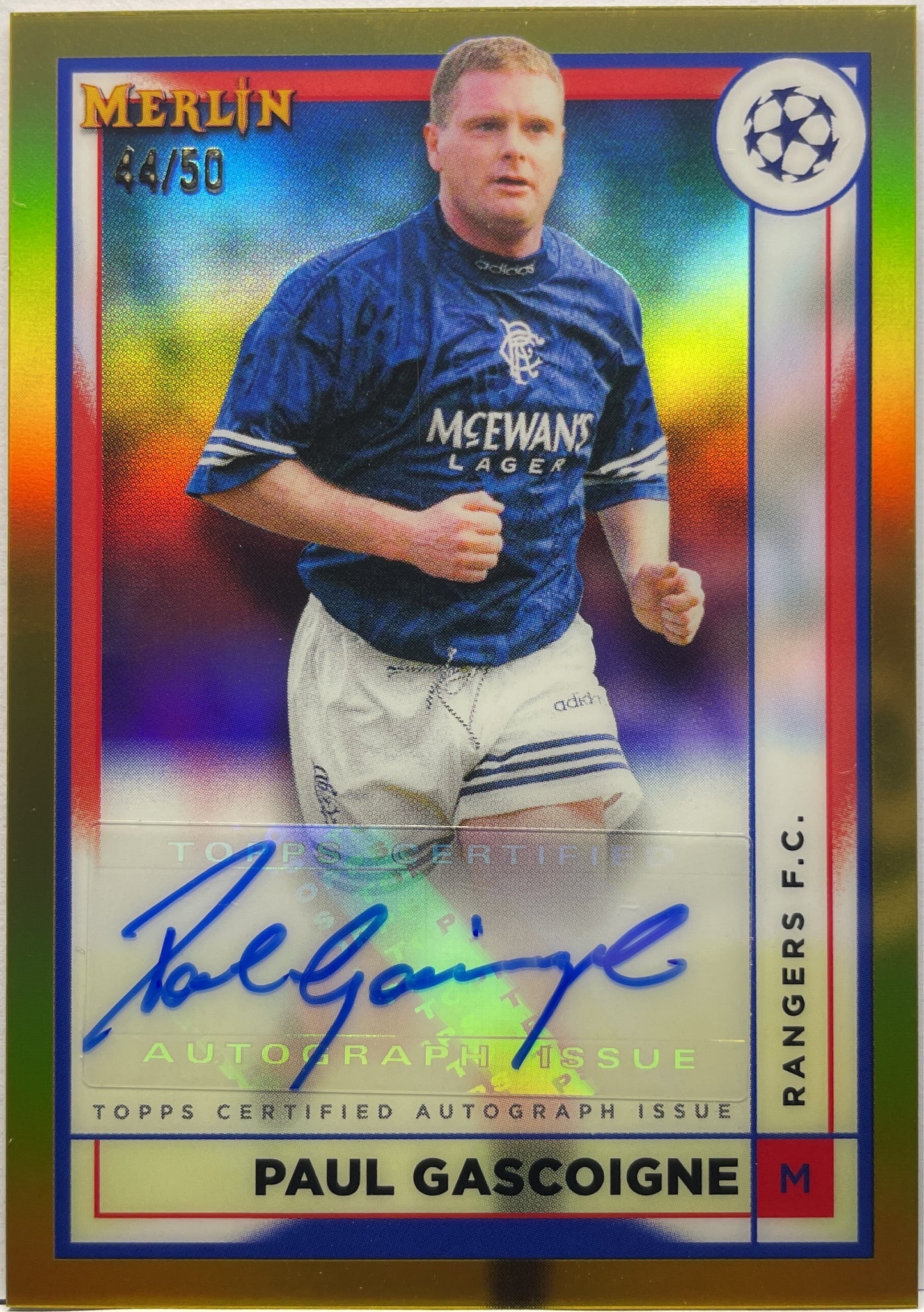 Paul Gascione 44/50 Autograph Topps Chrome Merlin 2022/23