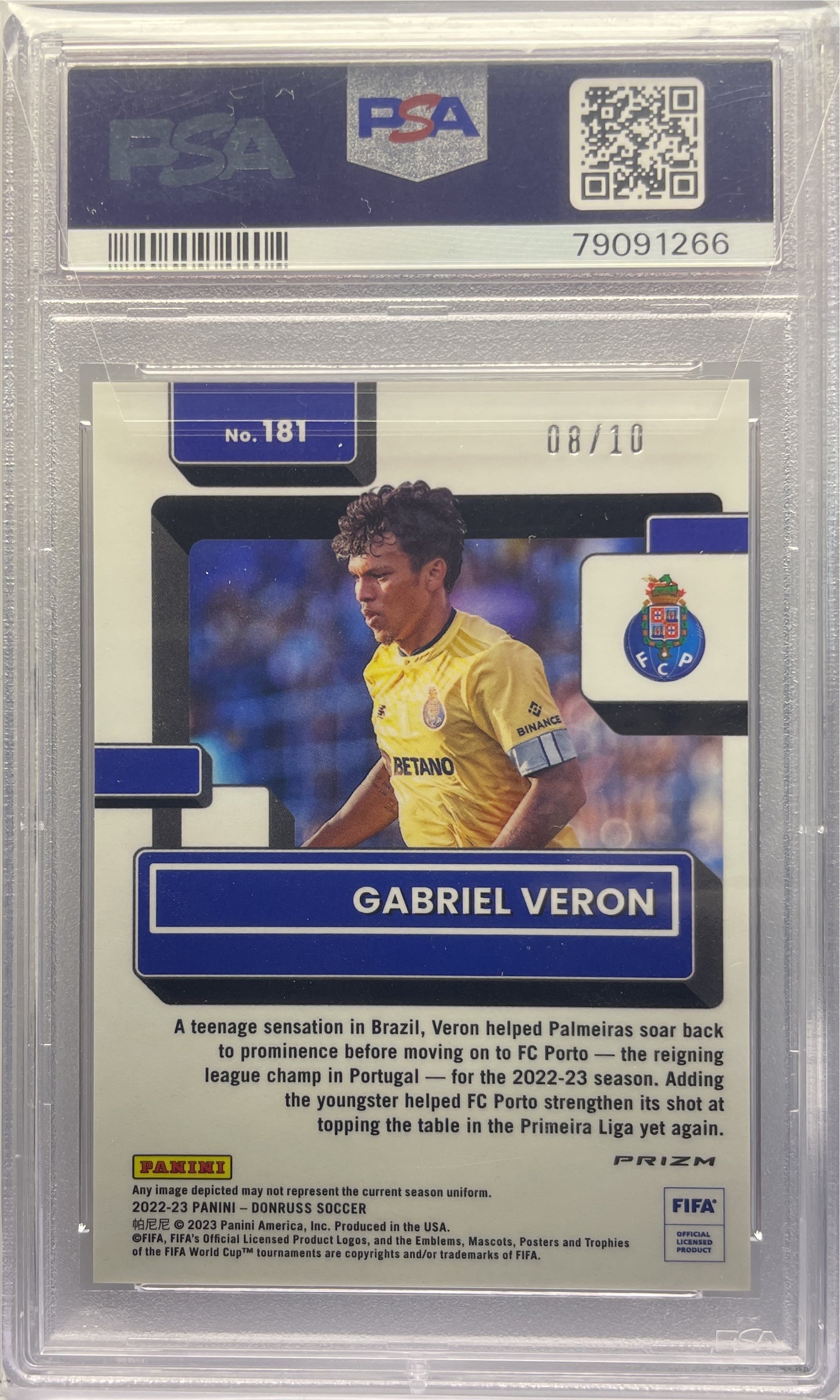 PSA 9 - Gabriel Veron 8/10 Optic Gold - Donruss Fifa 2022/23