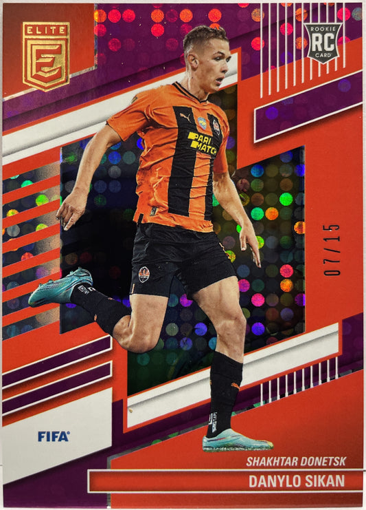 Danylo Sikan 7/15 Rookie Purple Disco Donruss Elite Fifa 2022/23