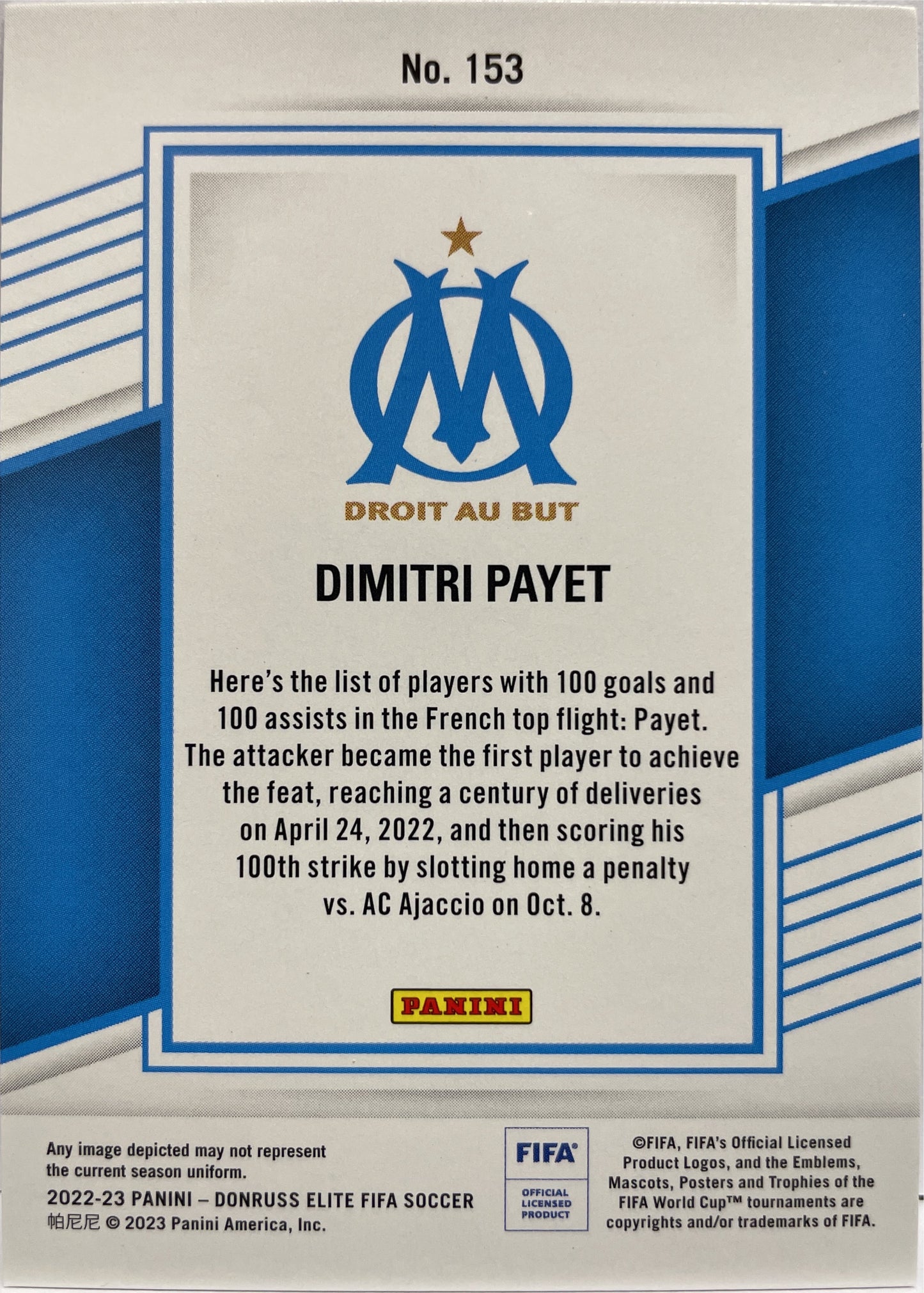 Dimitri Payet 6/25 Pink Disco Donruss Elite Fifa 2022/23