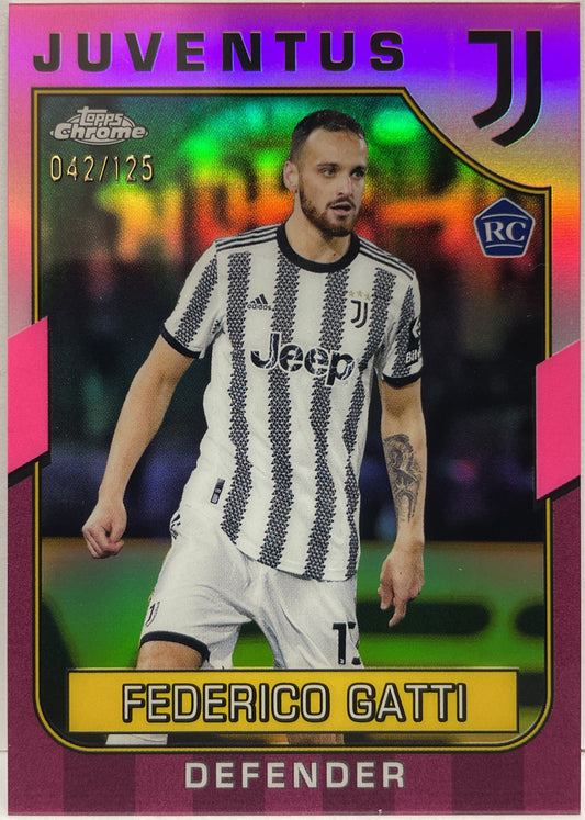 Federico Gatti 42/125 Pink Topps Chrome Juventus 2022/23