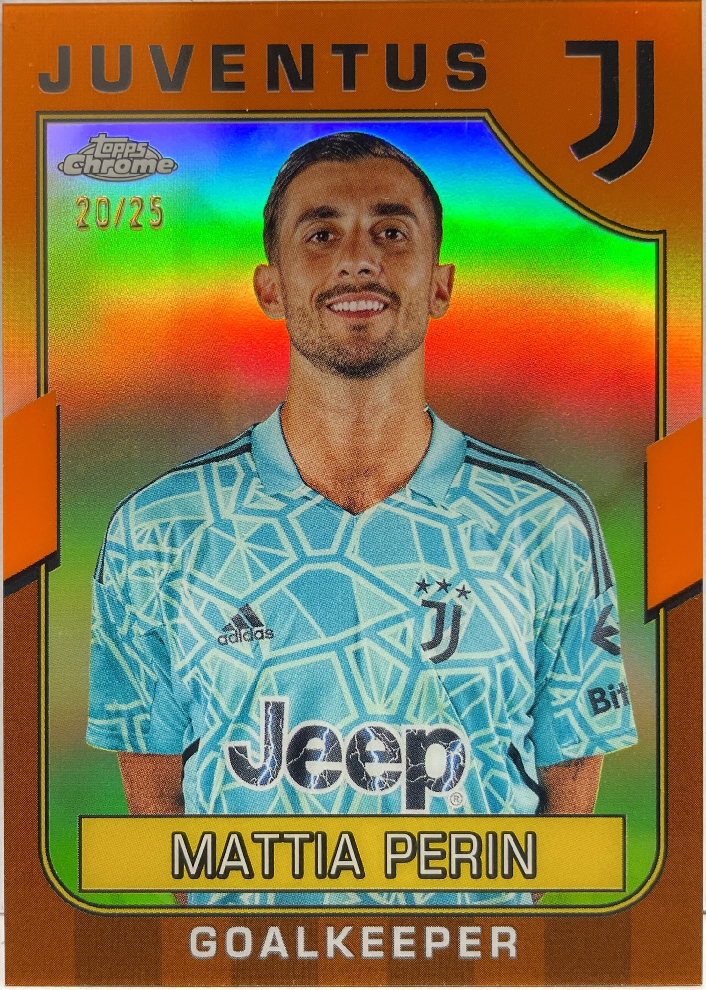 Mattia Perin 20/25 Orange Topps Chrome Juventus 2022/23
