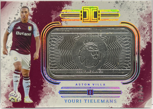 Youri Tielemans 20/39 Logo Silver Metal Bar Impeccable Premier League 2024/25