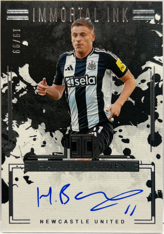 Harvey Barnes 19/99 On Card Autograph Immortal Ink Impeccable Premier League 2024/25