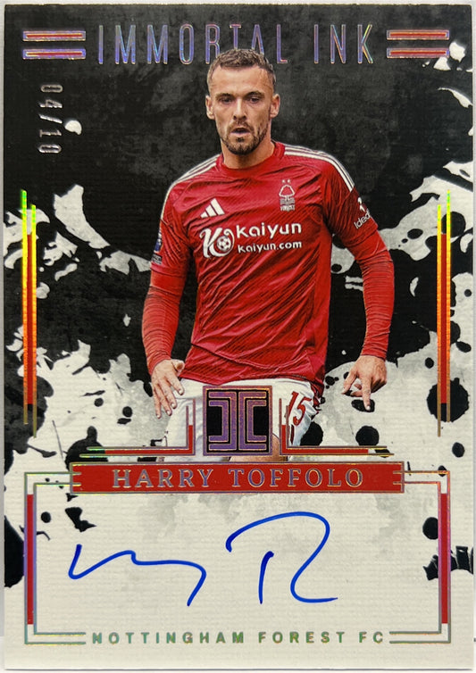 Harry Toffolo 4/10 On Card Autograph Immortal Ink Gold Impeccable Premier League 2024/25