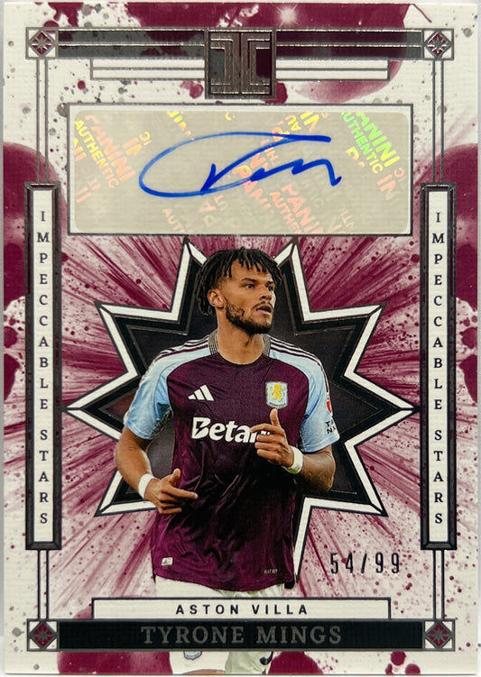 Tyrone Mings 54/99 Autograph Stars Impeccable Premier League 2024/25