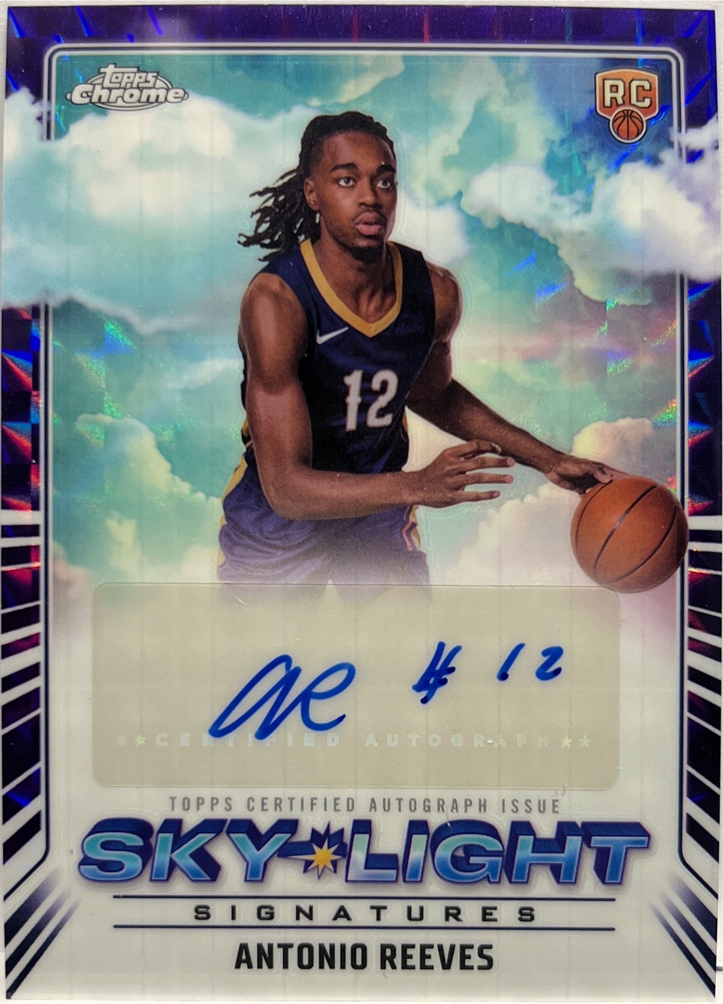 Antonio Reeves Rookie Autograph Sky Light Signatures Purple Geometric Topps Chrome Basketball NBA 2024/25