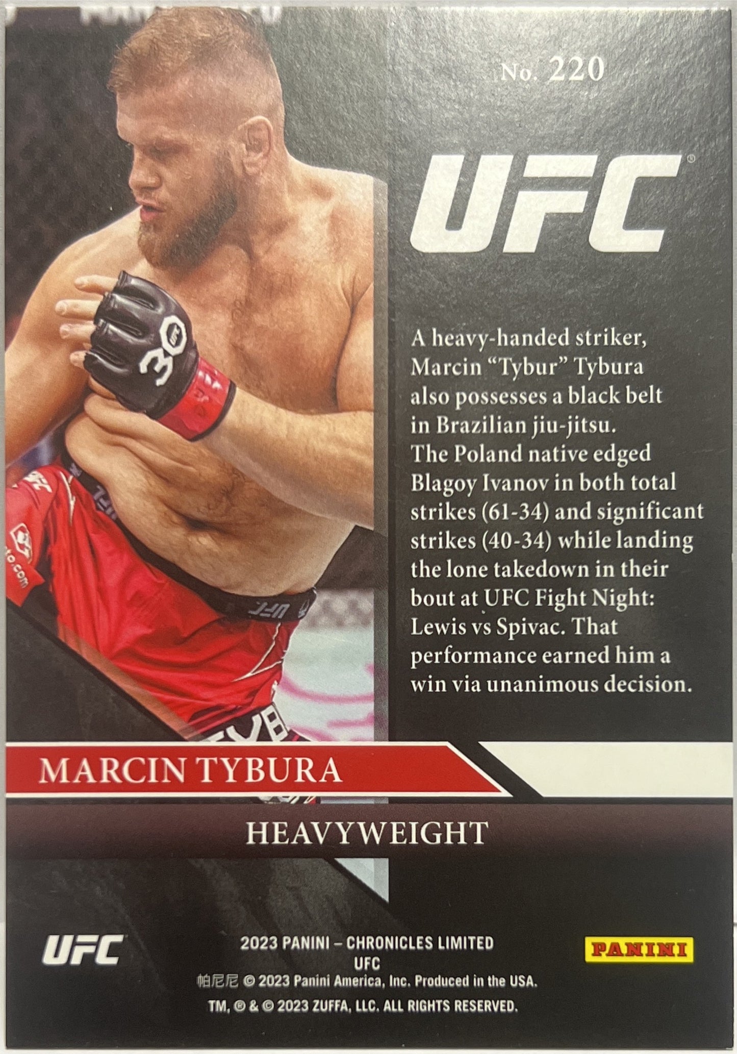 Marcin Tybura 19/25 Limited Orange Chronicles UFC 2023