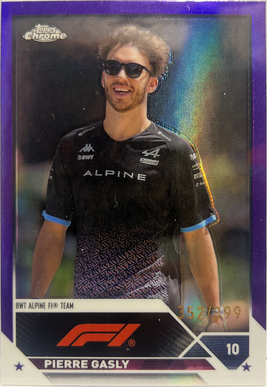 Pierre Gasly 352/399 Purple Topps Chrome F1 2023