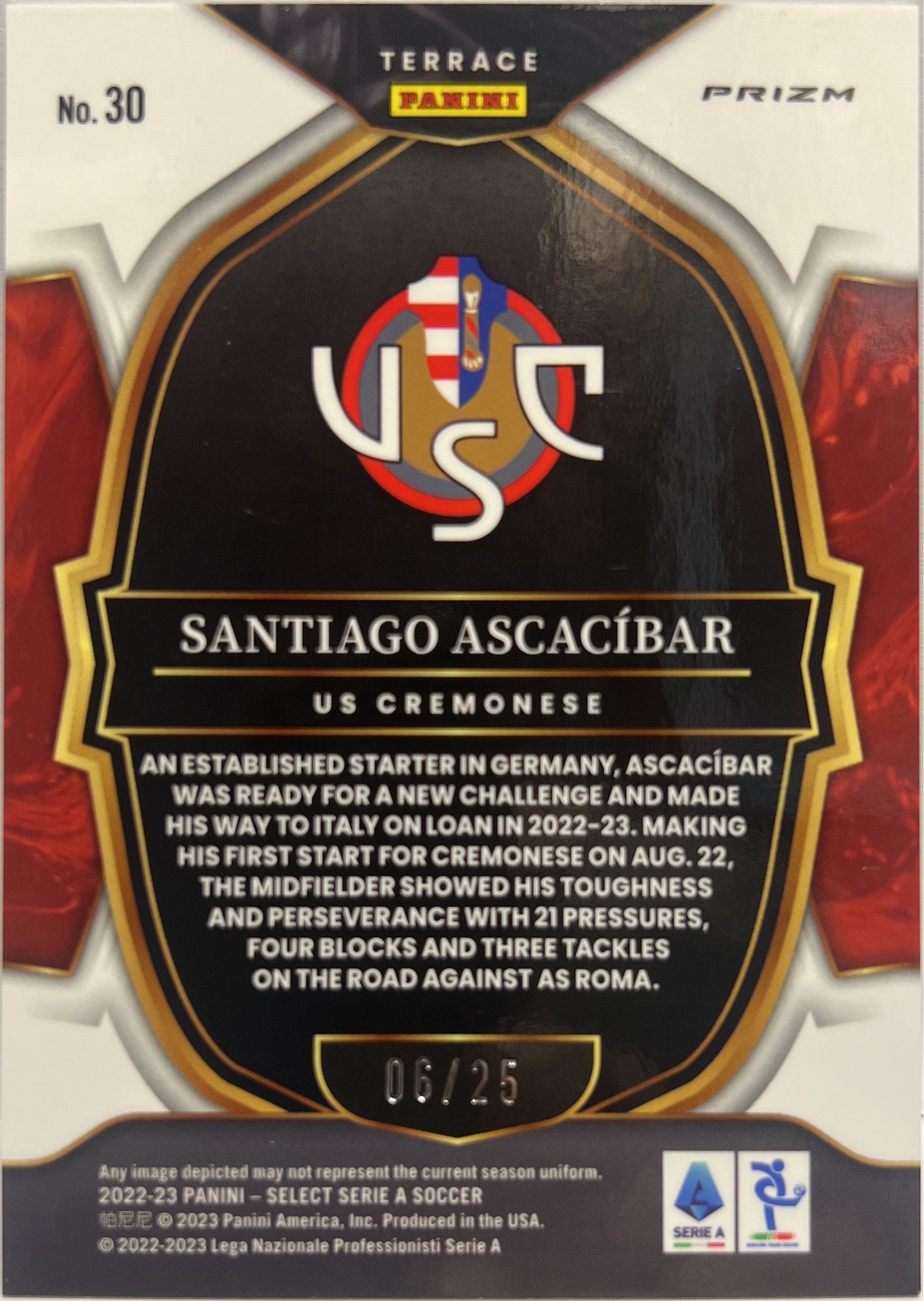 Santiago Ascacibar 6/25 Terrace Select Serie A 2022/23