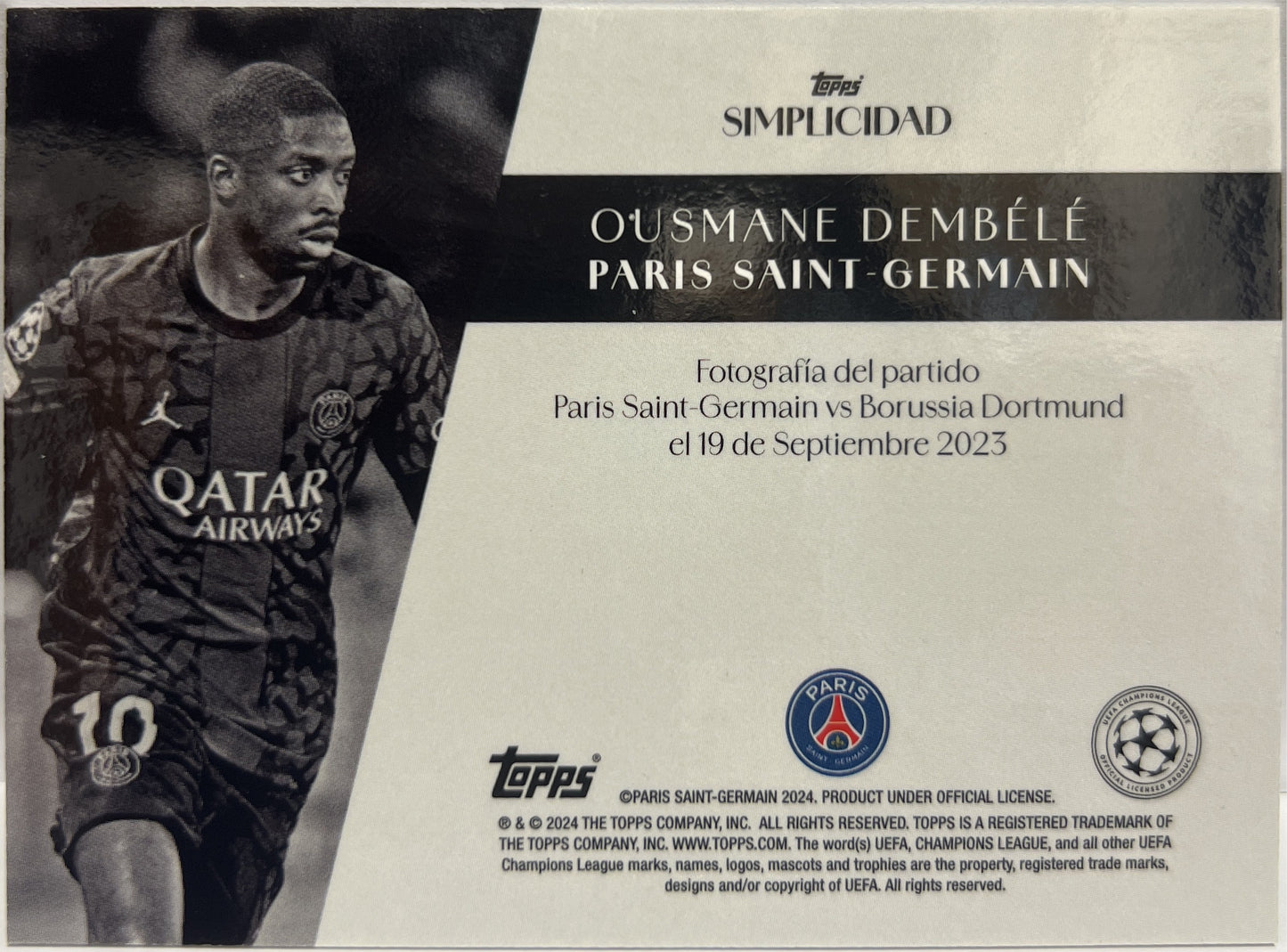 Ousmane Dembele 36/99 Topps Simplicidad 2023/24