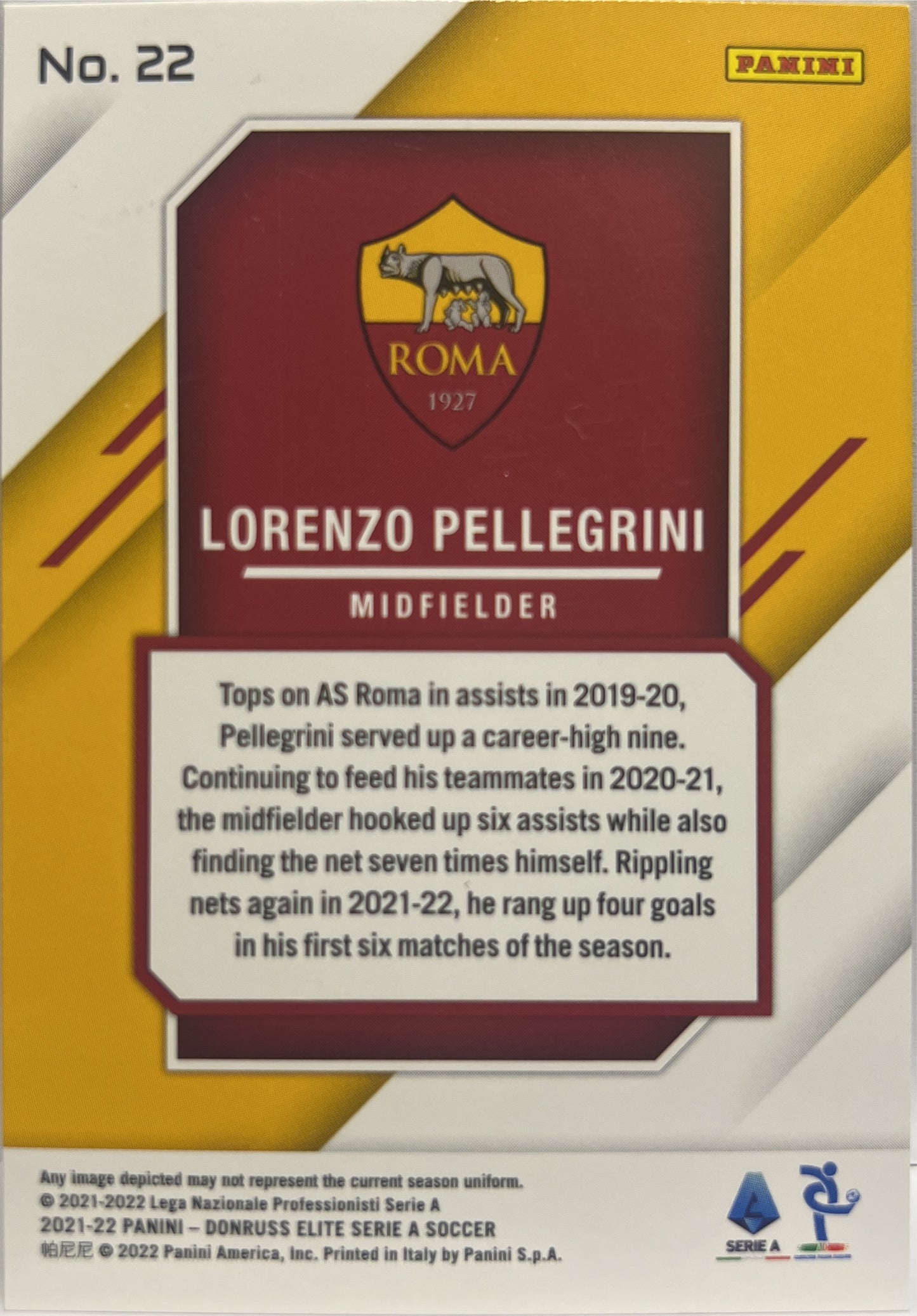 Lorenzo Pellegrini 1/49 Pink Donruss Elite Serie A 2021/22