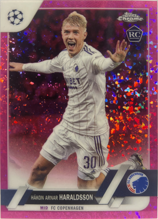 Hakon Arnar Haraldsson 41/175 Rookie Pink Mini Diamond Topps Chrome UCC 2022/23