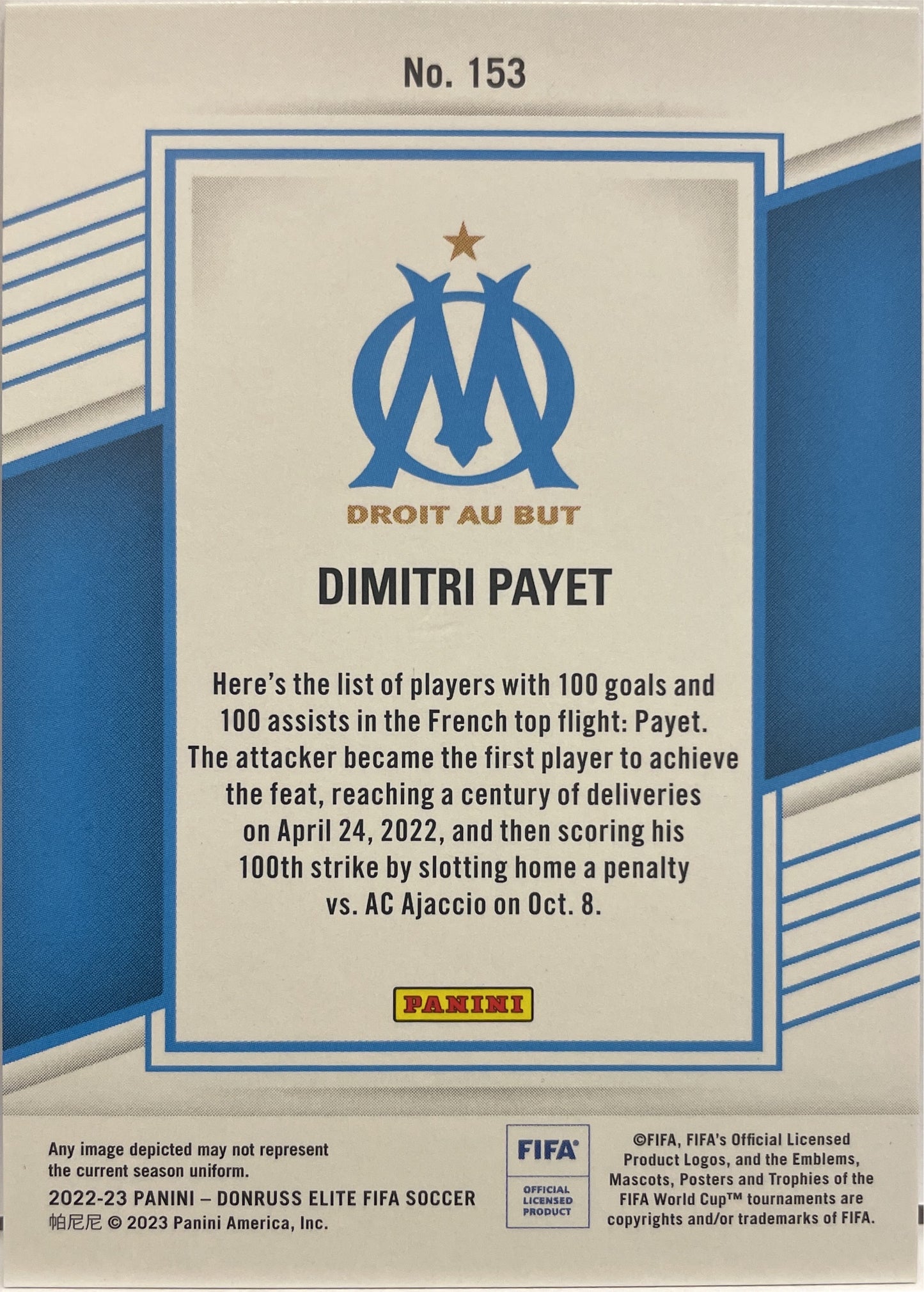 Dimitri Payet 5/15 Purple Disco Donruss Elite Fifa 2022/23