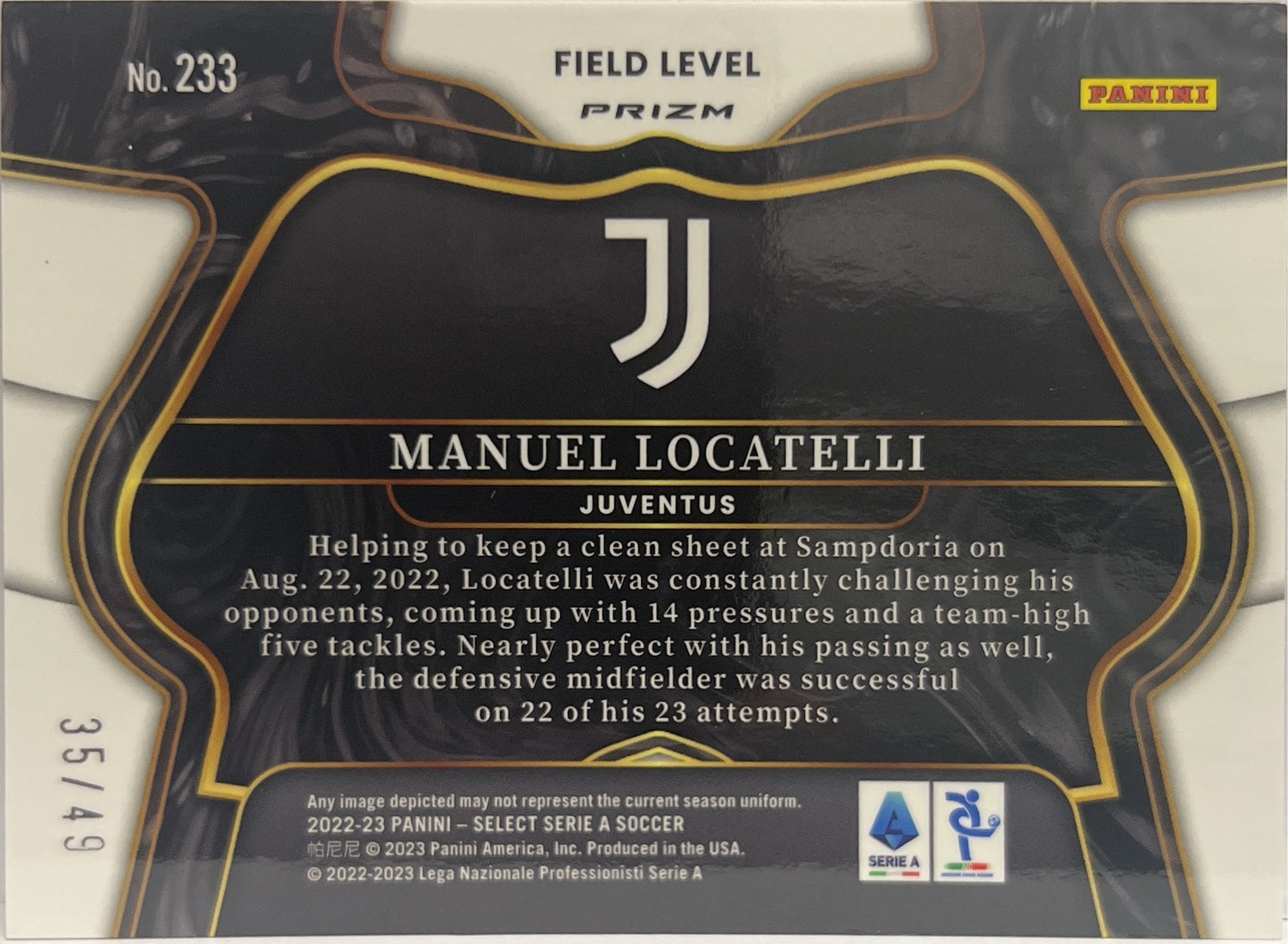Manuel Locatelli 35/49 Field Level Purple Select Serie A 2022/23