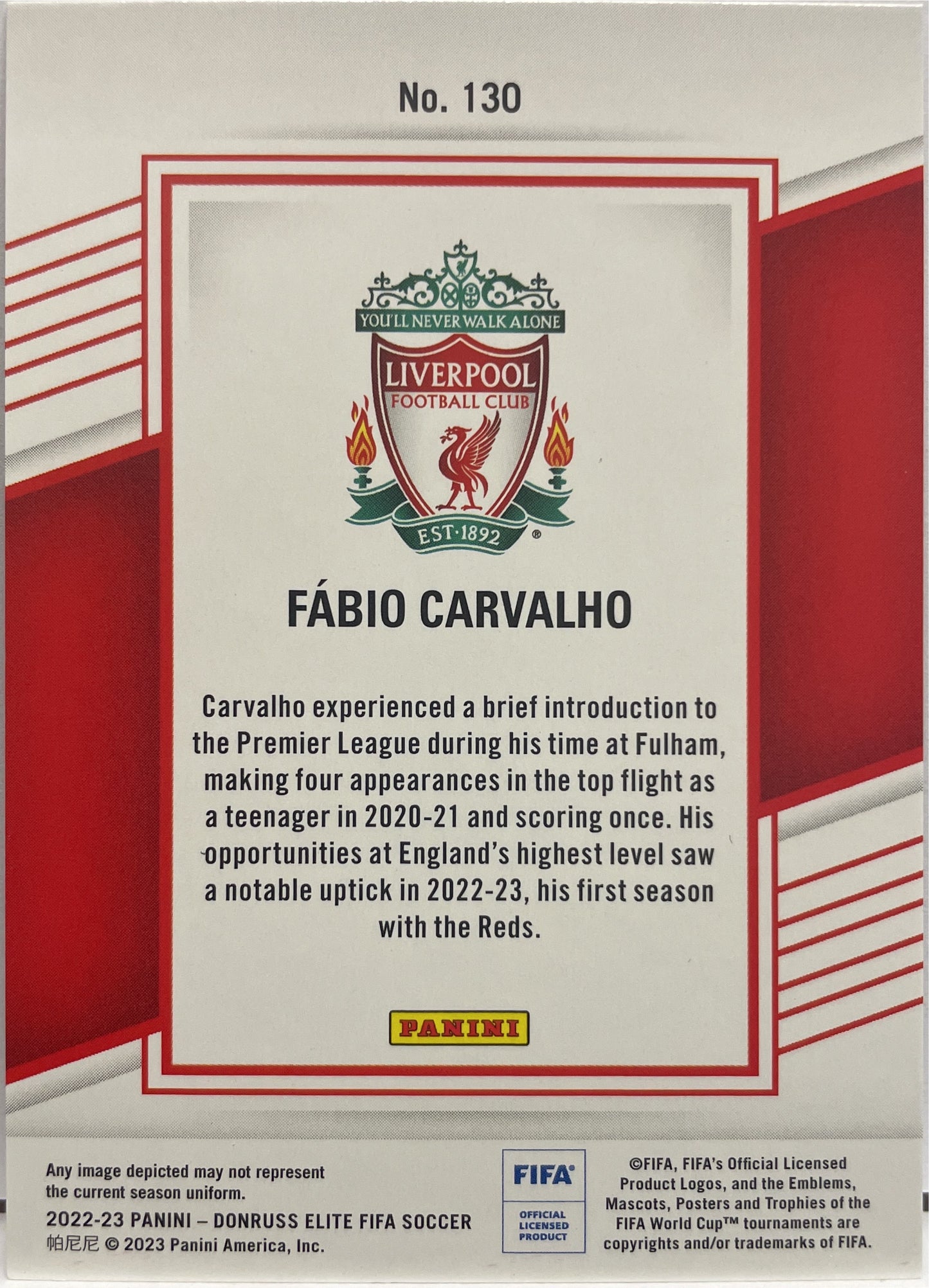 Fabio Carvalho 12/35 Rookie Orange Disco Donruss Elite Fifa 2022/23