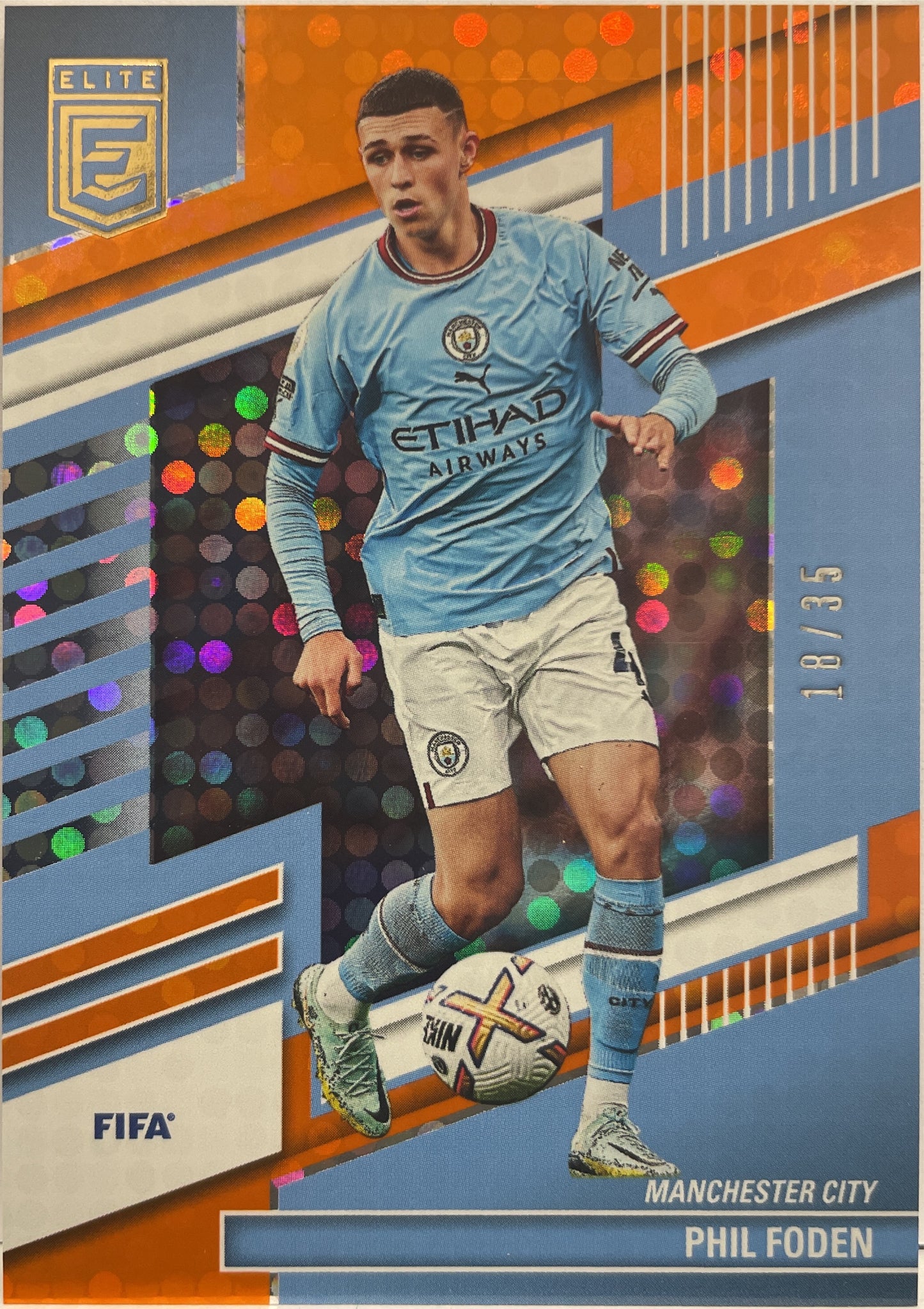 Phil Foden 18/35 Orange Disco Donruss Elite Fifa 2022/23