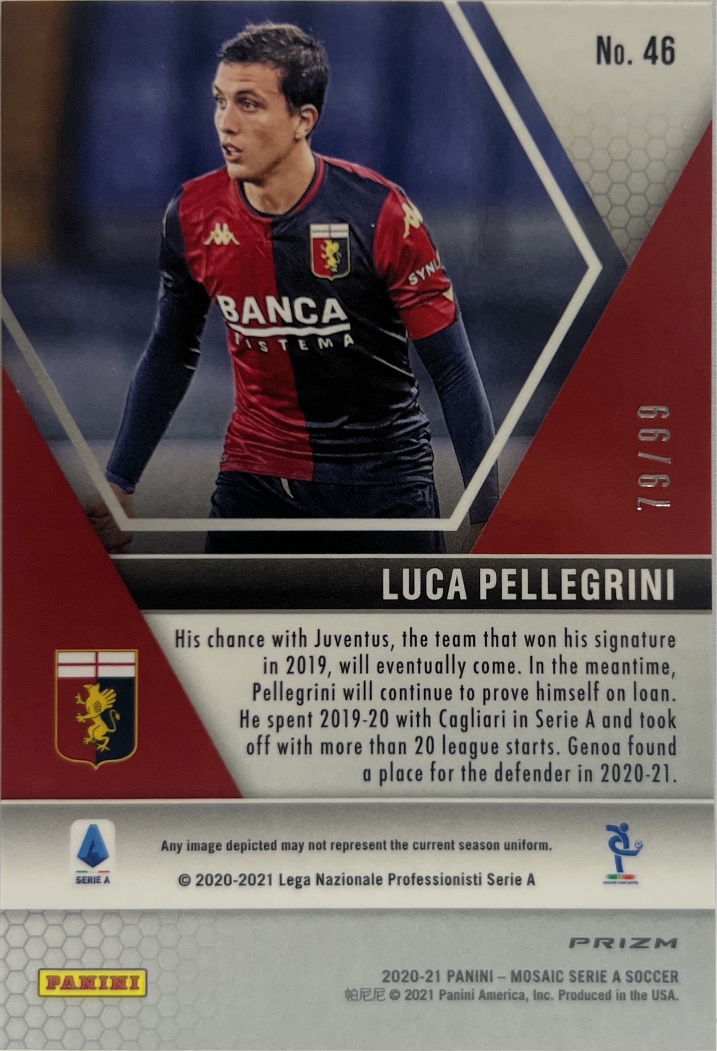 Luca Pellegrini 79/99 Blue Mosaic Serie A 2020/21