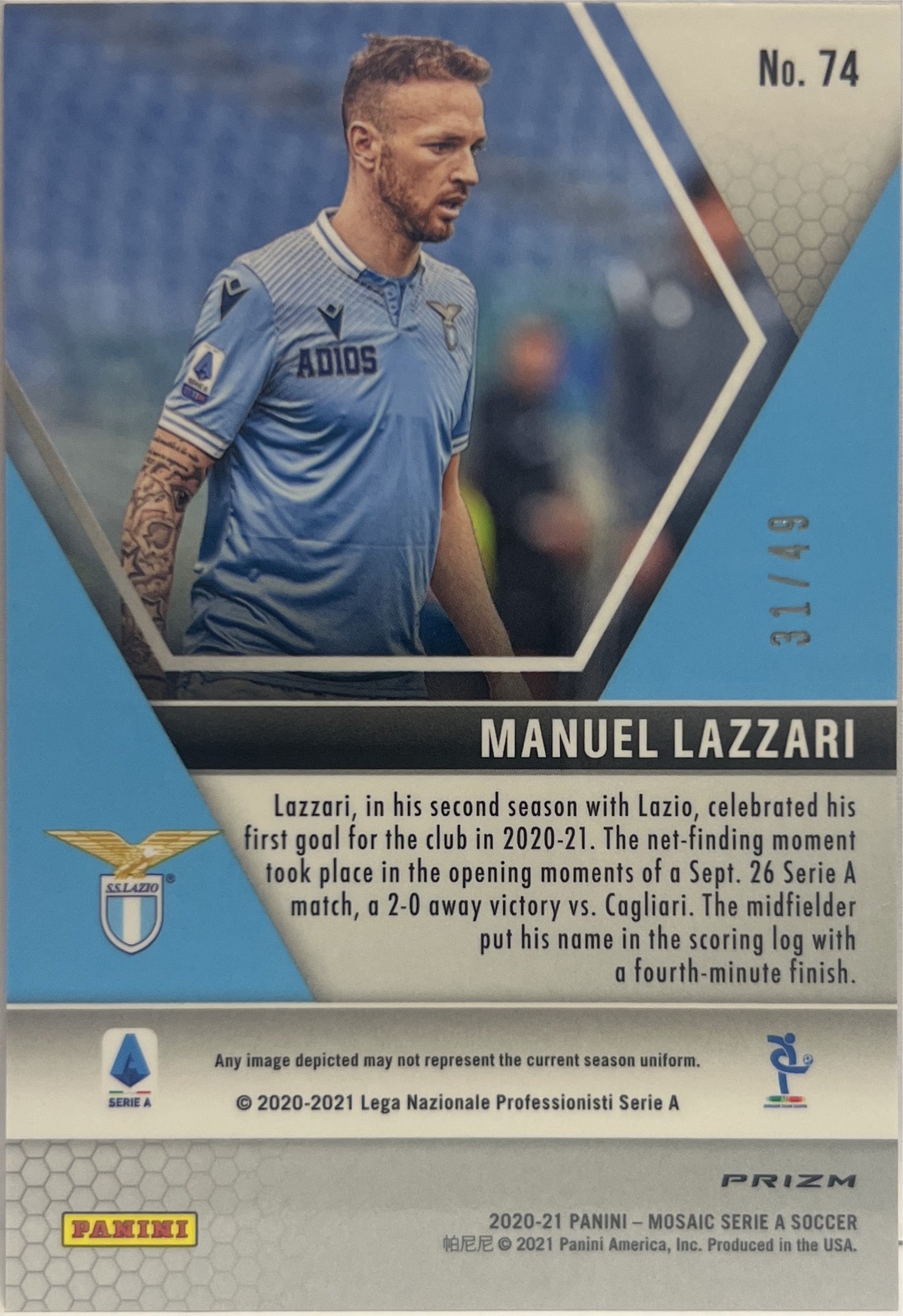 Manuel Lazzari 31/49 Purple Mosaic Serie A 2020/21