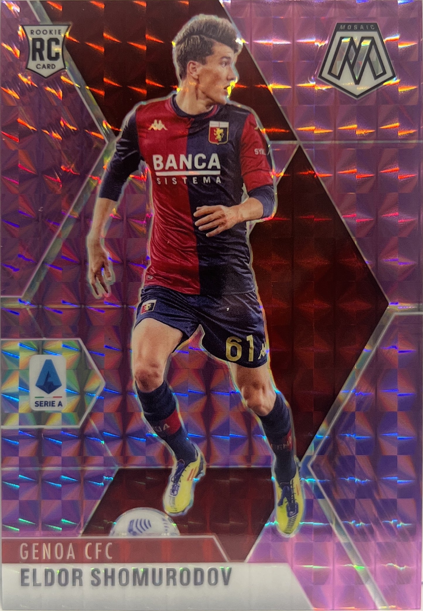 Eldor Shomurodov 28/49 Rookie Purple Mosaic Serie A 2020/21