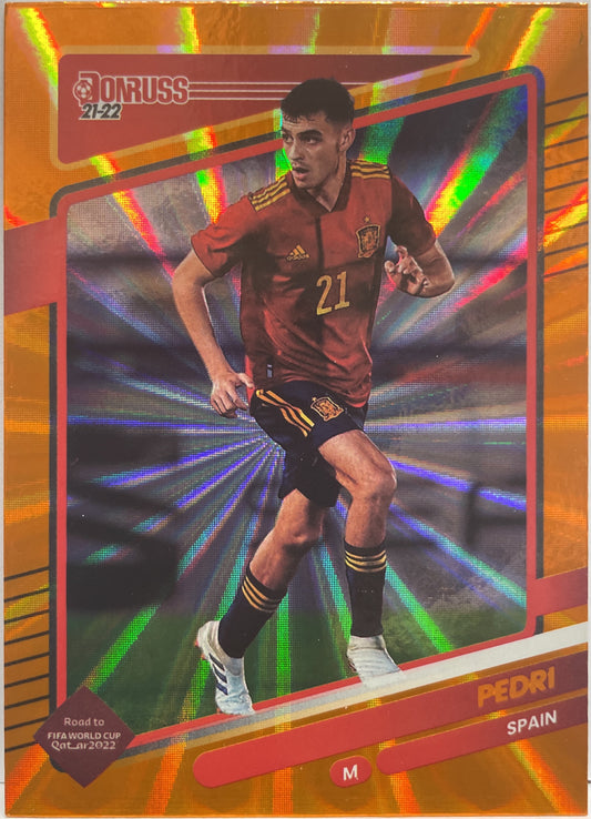 Pedri Orange Laser Panini Donruss Road To Qatar 2021/22