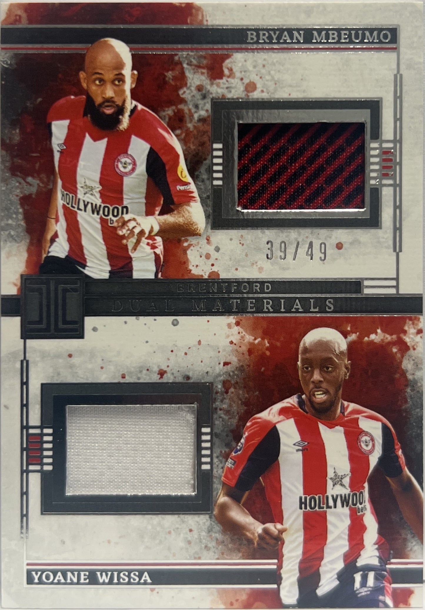 Bryan Mbeumo & Yoane Wissa 39/49 Patch Dual Materials Silver Impeccable Premier League 2024/25