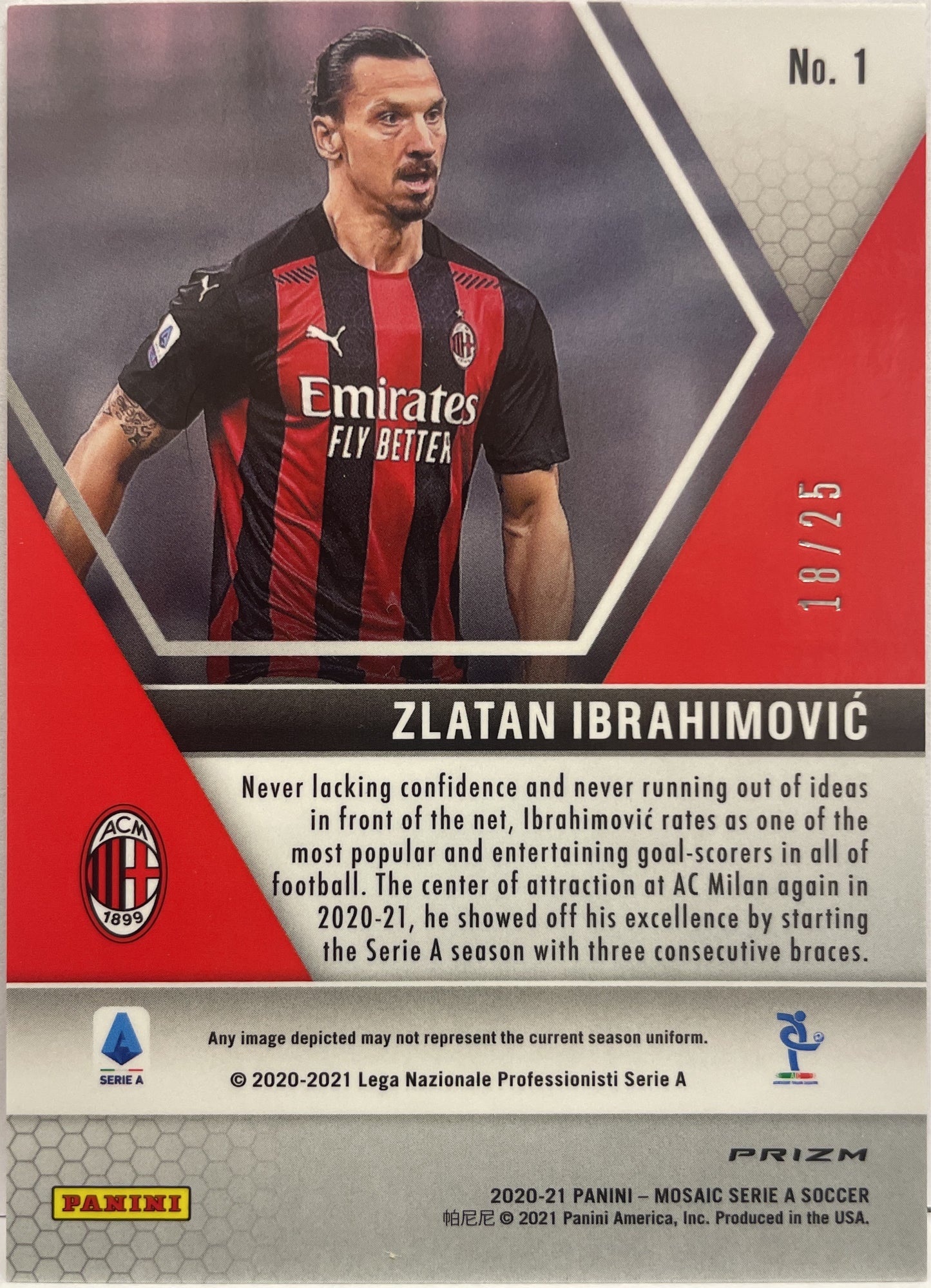 Zlatan Ibrahimovic 18/25 Pink Mosaic Serie A 2020/21