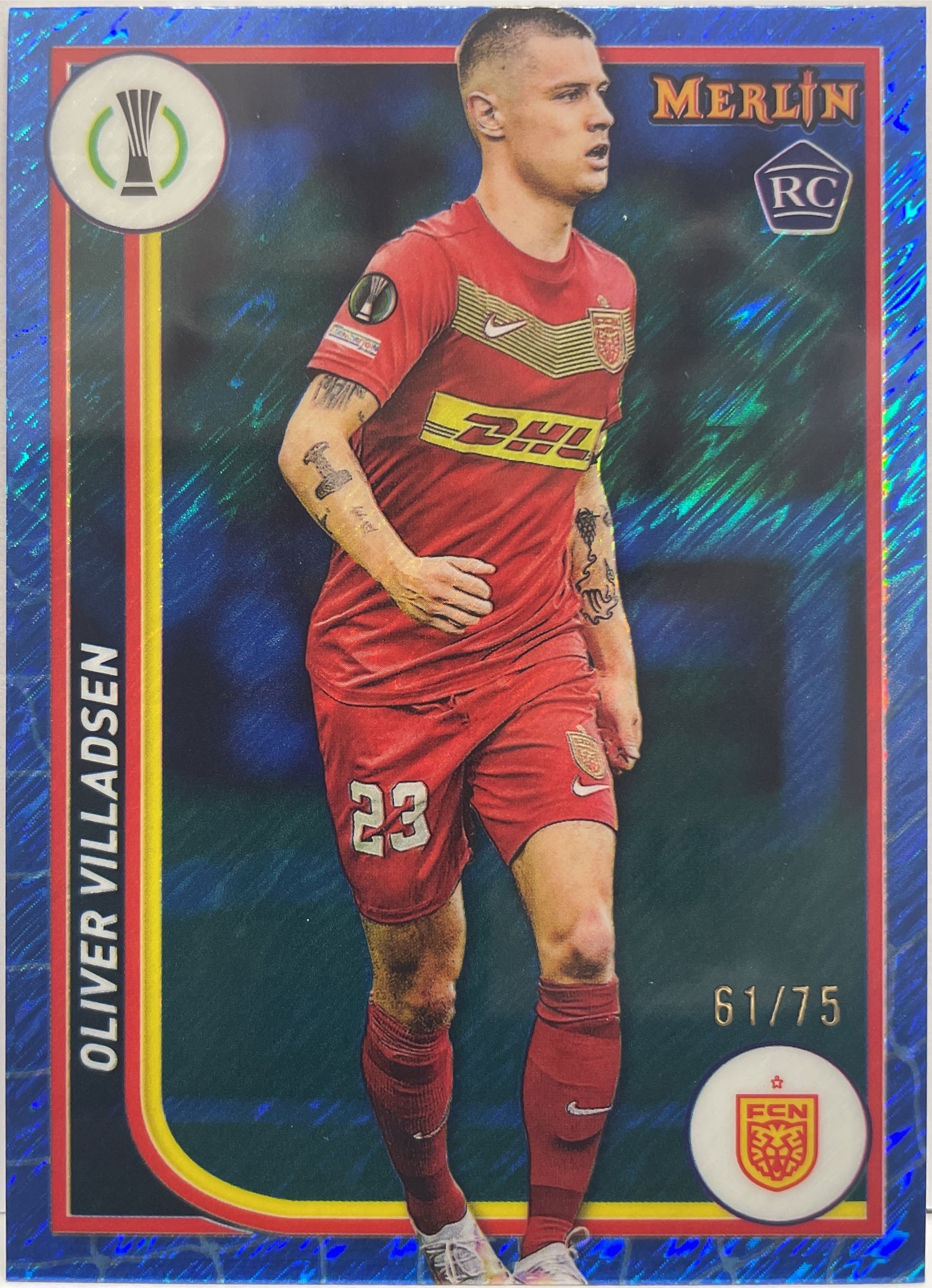 Oliver Villadsen 61/75 Rookie Blue Topps Chrome Merlin UCC 2023/24