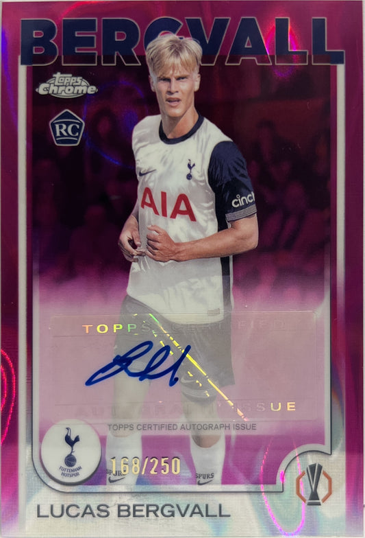 Lucas Bergvall 168/250 Rookie Autograph Pink Lava Topps Chrome UCC 2024/25