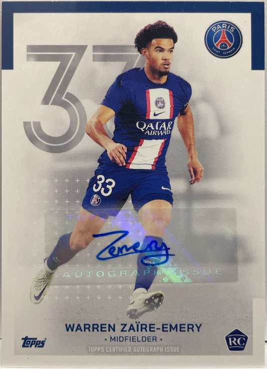 Warren Zaire-Emery Rookie Autograph Topps PSG Team Set 2022/23