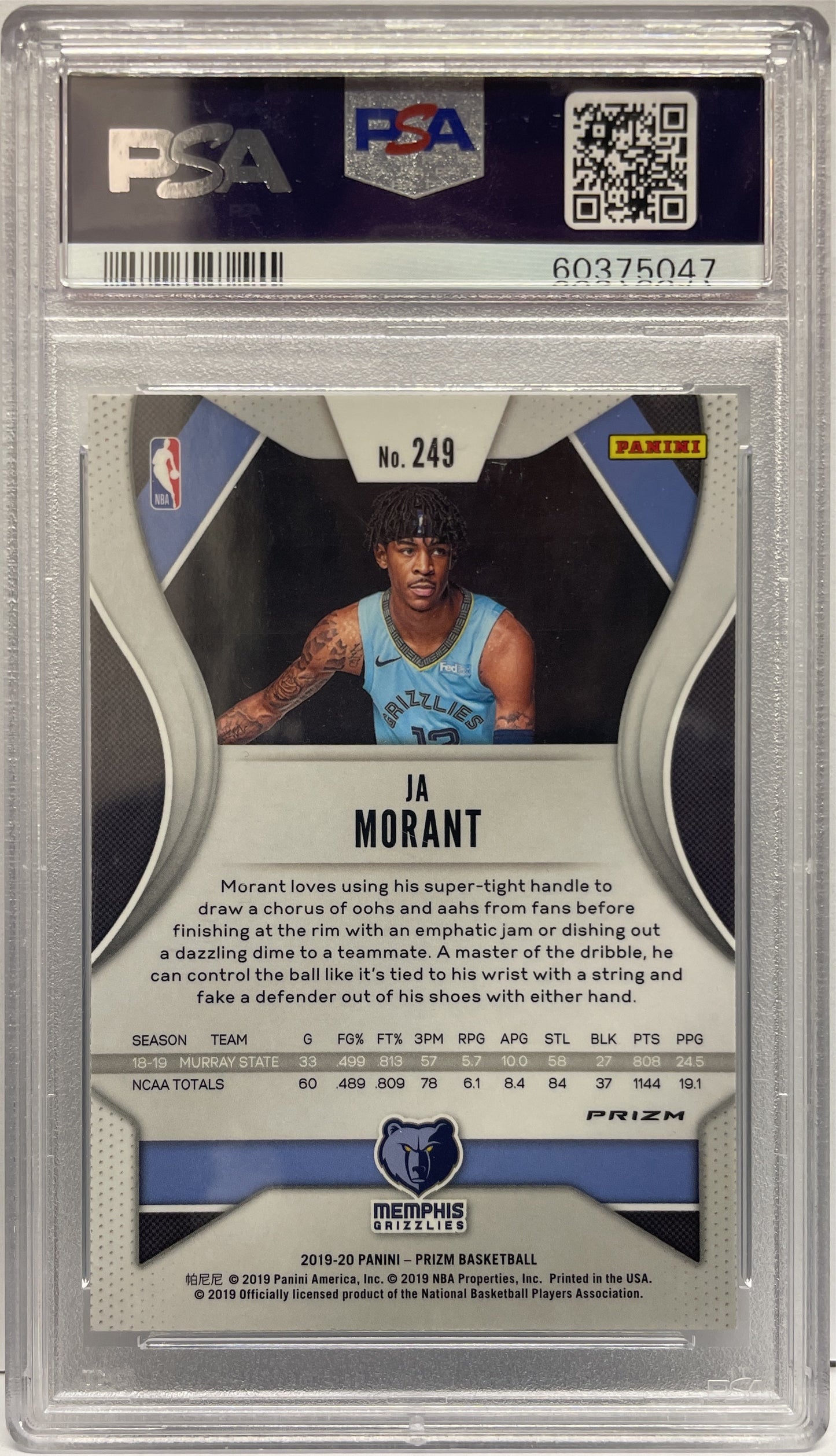 PSA 10 - Ja Morant Rookie Green Prizm - Panini Prizm Basketball NBA 2019/20