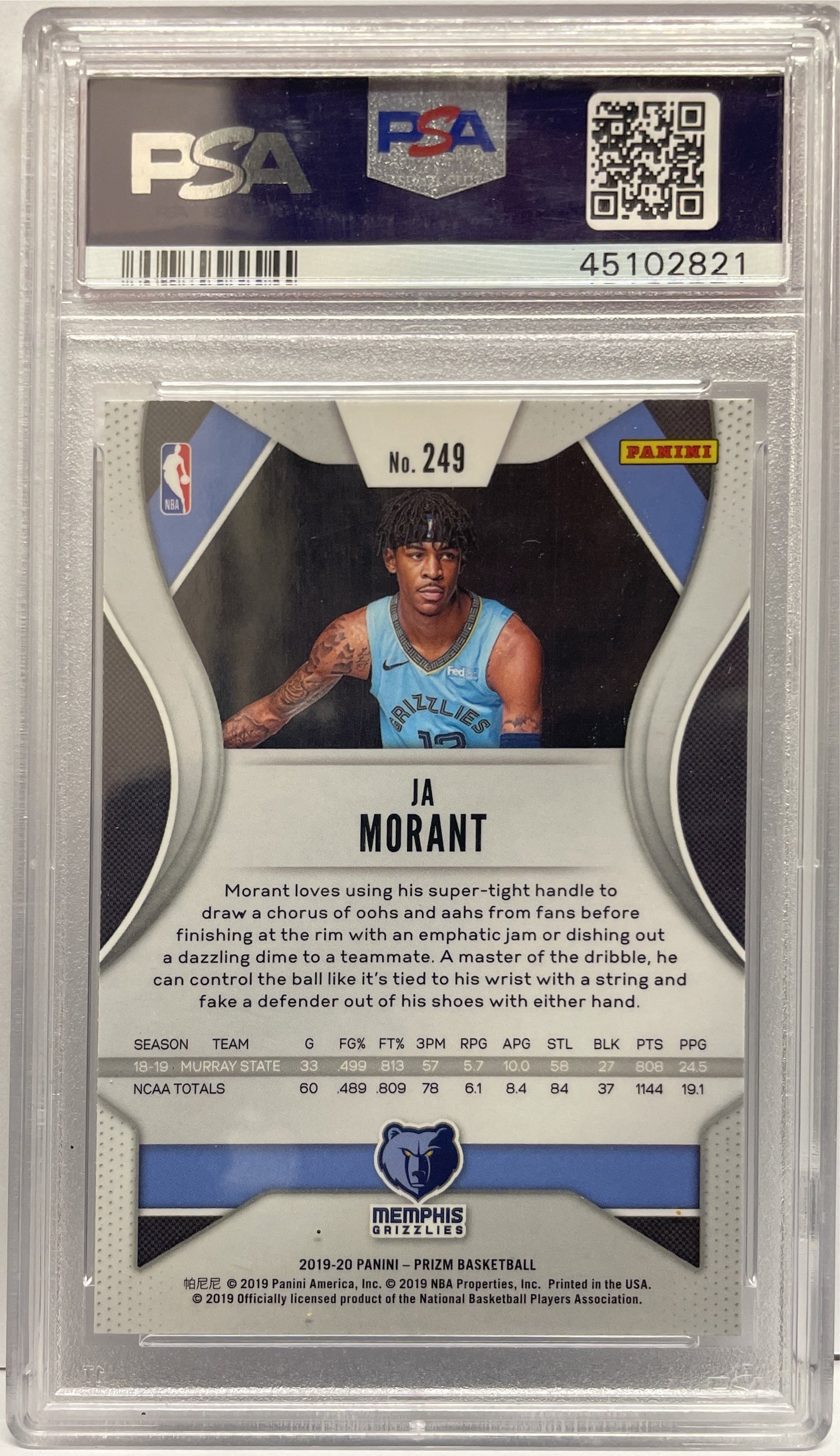 PSA 10 - Ja Morant Rookie Prizm - Panini Prizm Basketball NBA 2019/20