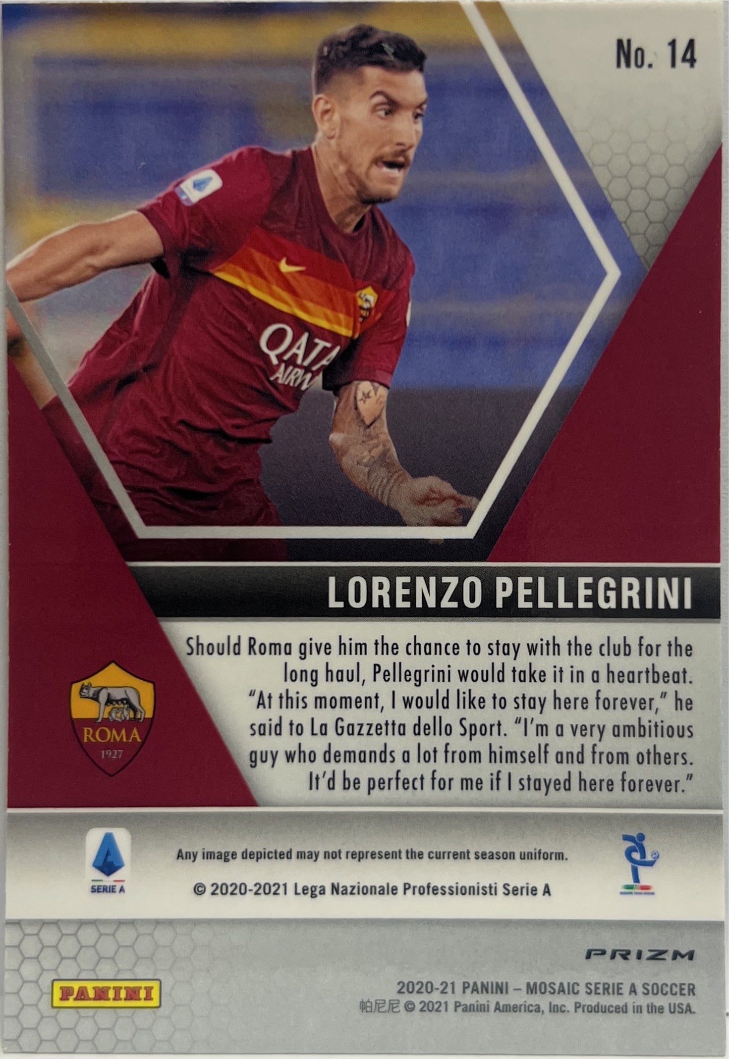 Lorenzo Pellegrini Peacock Mosaic Serie A 2020/21
