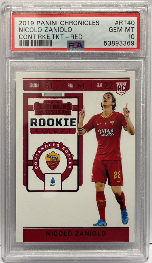 PSA 10 - Nicolo Zaniolo Rookie Ticket Red - Panini Chronicles 2019/20