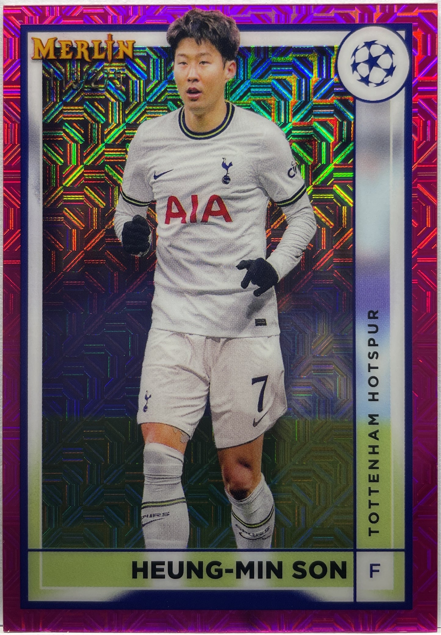 Heung-Min Son 113/275 Pink Mojo Topps Chrome Merlin 2022/23