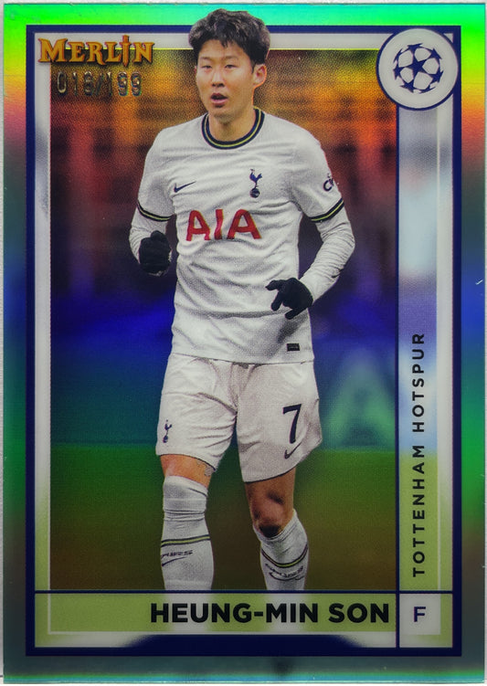 Heung-Min Son 18/199 Aqua Topps Chrome Merlin 2022/23