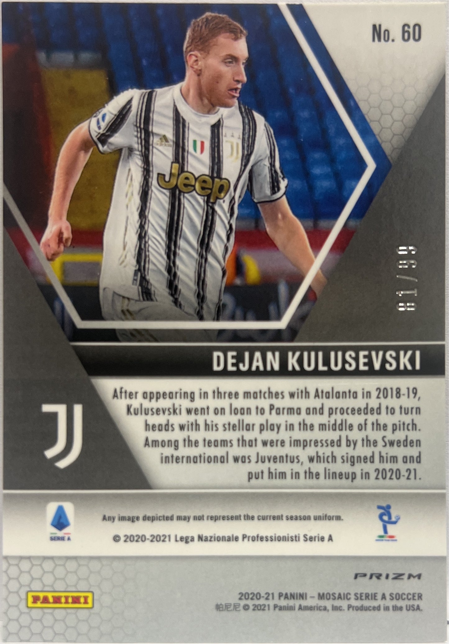 Dejan Kulusevski 81/99 Blue Mosaic Serie A 2020/21